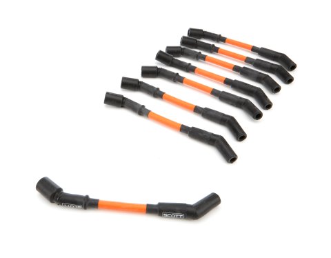 Spark Plug Wire Set - High Performance - Spiral Core - 10 mm - Orange - 135 Degree Plug Boots - Coil Pack Style - GM LS-Series - Kit