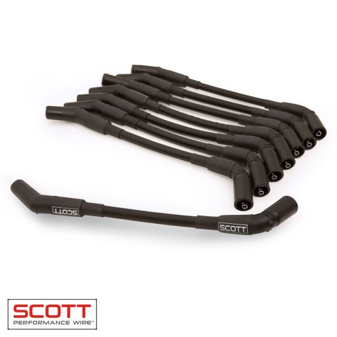 Spark Plug Wire Set - High Performance - Spiral Core - 10 mm - Gray - 45 Degree Plug Boots - Coil Pack Style - GM LS-Series - Kit