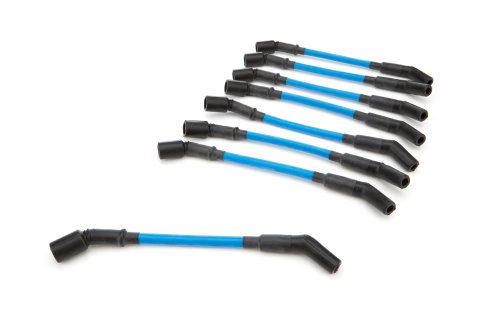 Spark Plug Wire Set - High Performance - Spiral Core - 10 mm - Blue - 45 Degree Plug Boots - Coil Pack Style - GM LS-Series - Kit