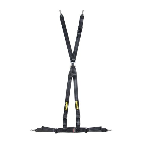 Harness - Rallye - 4 Point - Buckle - DOT Approved - Pull Down Adjust - Bolt-In - Individual Harness - Black - Kit
