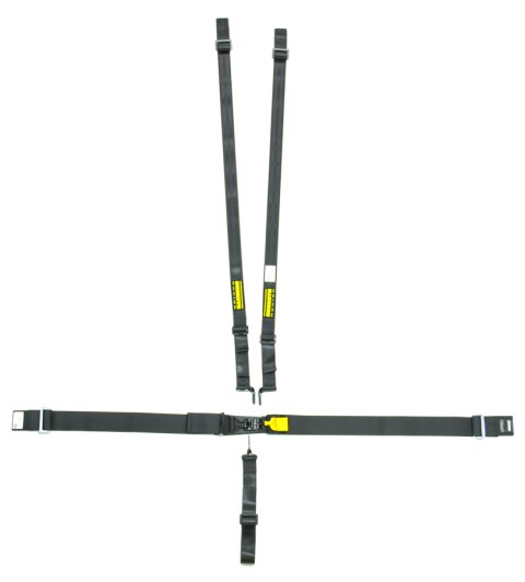 Harness - 5 Point - Latch and Link - SFI 16.1 - Pull Down Left Adjust - Wrap Around - Individual Harness - HANS Ready - Black - Kit