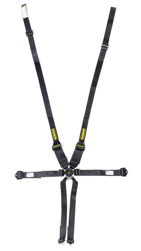 Harness - Profi II - 6 Point - Camlock - SFI 16.5 - Pull Down Adjust - Wrap Around - Individual Harness - HANS Ready - Black - Kit