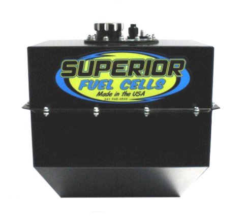 Fuel Cell and Can - 22 gal - 20.75 in Deep x 16.5 in Wide - 10 AN Male Outlet - 8 AN Male Return - 6 AN Rollover Valve - Steel - Black Powder Coat - Dirt Late Model / Modified - Each