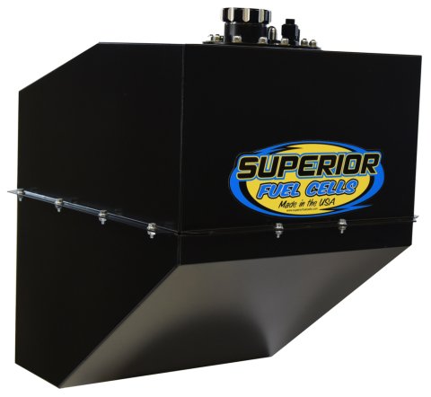 Fuel Cell and Can - 22 gal - SFI - 20.75 in Deep x 16.5 in Wide - 10 AN Male Outlet - 8 AN Male Return - 6 AN Rollover Valve - Foam - Steel - Black Powder Coat - Dirt Late Model / Modified - Each