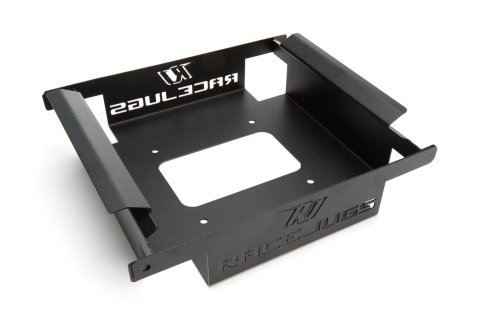 Jug Mounting Bracket - Race Jugs - Floor Mount - Locking Tab System - Steel - Black Powder Coat - Each