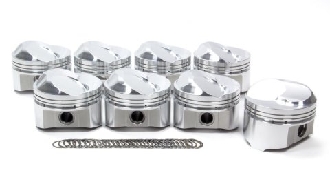 Piston - BBC High Compression Dome - Forged - 4.320 in Bore - 1/16 x 1/16 x 3/16 in Ring Grooves - Plus 48.00 cc - Big Block Chevy - Set of 8