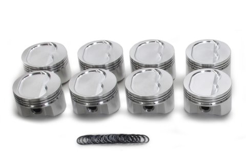 Piston - 350 Inverted Dome - Forged - 4.040 in Bore - 1/16 x 1/16 x 3/16 in Ring Grooves - Minus 16.00 cc - Small Block Chevy - Set of 8