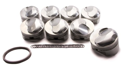 Piston - BBC High Compression Dome - Forged - 4.320 in Bore - 1/16 x 1/16 x 3/16 in Ring Grooves - Plus 43.00 cc - Big Block Chevy - Set of 8