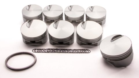 Piston - Flat Top - Forged - 4.280 in Bore - 1/16 x 1/16 x 3/16 in Ring Grooves - Minus 3.00 cc - Big Block Chevy - Set of 8