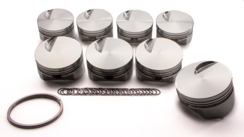 Piston - Flat Top - Forged - 4.320 in Bore - 1/16 x 1/16 x 3/16 in Ring Grooves - Minus 3.00 cc - Big Block Chevy - Set of 8