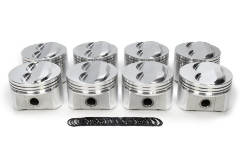 Piston - 302 Dome - Forged - 4.040 in Bore - 1/16 x 1/16 x 3/16 in Ring Grooves - plus 6.50 cc - Small Block Chevy - Set of 8