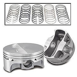 Piston and Ring - Professional Series - Forged - 4.155 in Bore - 1.2 x 1.5 x 3.0 mm Ring Groove - Minus 5.00 cc - Small Block Chevy - Kit