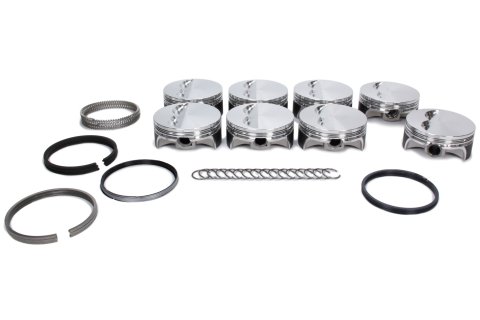 Piston and Ring - Professional Series - Forged - 4.125 in Bore - 1.2 x 1.5 x 3.0 mm Ring Groove - Minus 5.00 cc - Small Block Chevy - Kit
