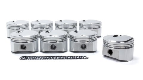 Piston - BBC Small Dome Profile - Forged - 4.280 in Bore - 1/16 x 1/16 x 3/16 in Ring Grooves - Plus 10.70 cc - Big Block Chevy - Set of 8