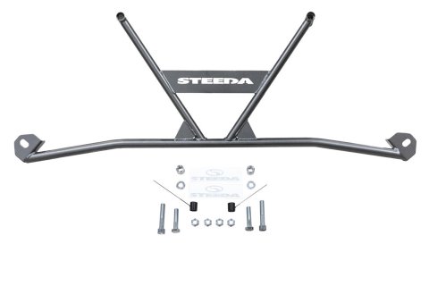 K-Member Brace - Front Subframe - Tubular - Bolt-On - Hardware Included - Steel - Black Powder Coat - Ford Mustang 2015-24 - Kit