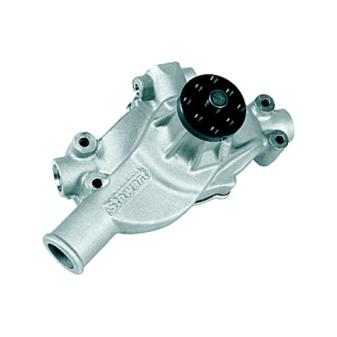 Water Pump - Mechanical - Stage 4 - 3/4 in Pilot - Short Design - Aluminum - Natural - Small Block Chevy - Each