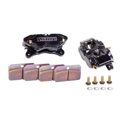 Brake Caliper - Pro Race - 4 Piston - Aluminum - Black Anodized - 11.250 in OD x 0.312 in Thick Rotor - Metallic Pads - Pair
