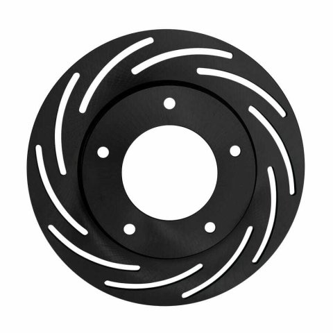Brake Rotor - Front - Driver Side - Directional / Slotted - 10.000 in OD - 0.200 in Thick - 1.000 in Offset - Steel - Natural - Each