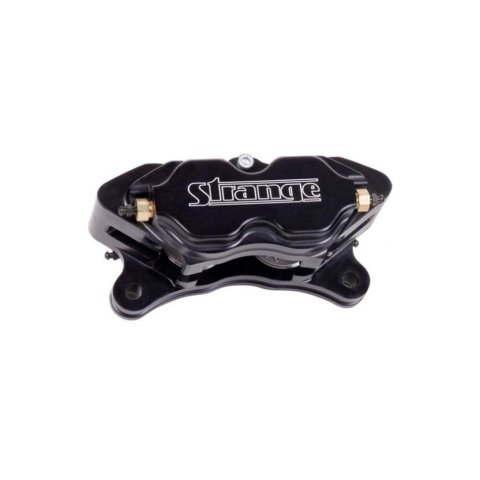 Brake Caliper - Driver Side - Pro Race - 4 Piston - Aluminum - Black Anodized - 0.393 in Thick Rotor - Carbon Pads - Each