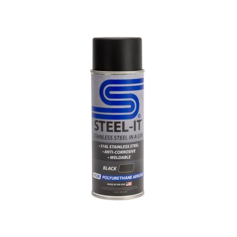 Paint - Stainless Steel in a Can - Urethane - Weldable - Non-Corrosive - Black - 12 oz Aerosol - Each