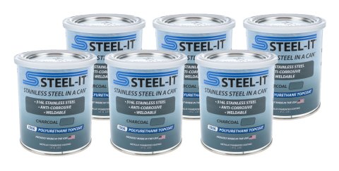 Paint - Stainless Steel in a Can - Urethane - Weldable - Non-Corrosive - Charcoal - 1 qt Can - Set of 6