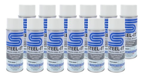 Paint - Stainless Steel in a Can - Urethane - Weldable - Non-Corrosive - Gray - 14 oz Aerosol - Set of 12
