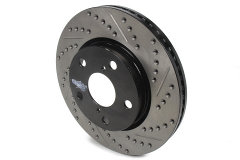 Brake Rotor - Sport Cryo - Front - Driver Side - Drilled / Slotted - Iron - Natural - Toyota Compact SUV 2006-17 - Each