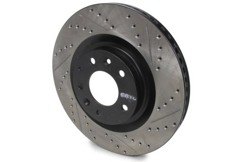 Brake Rotor - Sport Cryo - Front - Driver Side - Drilled / Slotted - Iron - Natural - Mazda CX-9 2007-15 - Each
