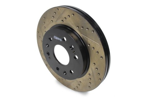 Brake Rotor - Sport Cryo - Front - Passenger Side - Drilled / Slotted - 330 mm OD - 30 mm Thickness - 6 x 140.5 mm Bolt Pattern - Iron - Black Paint - GM Fullsize SUV / Truck 2007-20 - Each