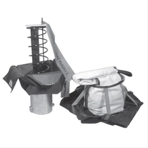 Drag Parachute - Model 410 - Up to 170 MPH - Small Spring Launcher Included - Nylon Pack / Pilot Parachute - Black - Each