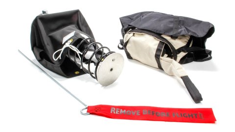 Drag Parachute - Pro Stock - 180-200 MPH - Spring Launcher - Nylon Pack / Pilot Parachute - Black - Kit