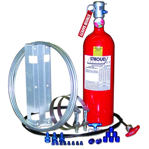 Fire Suppression System - Novec 1230 - 10.0 lb Bottle - Fittings / Hose / Mount / Pull Cable - Kit