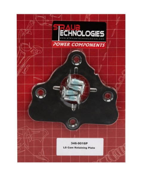 Camshaft Thrust Plate - 0.162 in Thick - Oil Retention Grooves - Steel - Black Oxide - GM LS-Series - Each