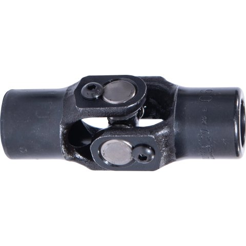 Steering Universal Joint - Single Joint - 3/4 in Smooth Bore to 11/16 in 36 Spline - Steel - Black Paint - Each