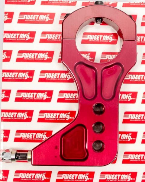 Trailing Arm Bracket - Rear - Clamp / Bolt-On - Aluminum - Red Anodized - 3 in Axle Tube - Each