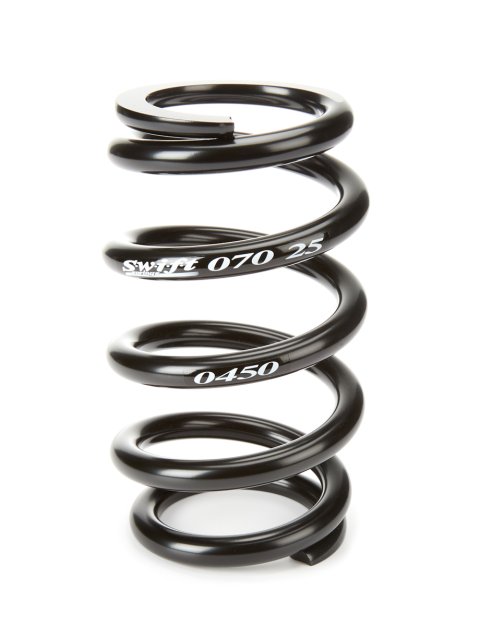 Coil Spring - Coil-Over - Barrel - 2.5 in ID - 7 in Length - 450 lb/in Spring Rate - Steel - Black Powder Coat - Each