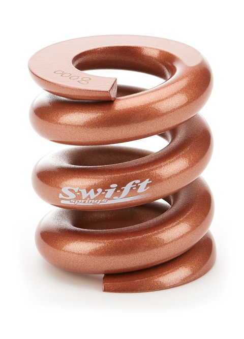 Bump Stop Spring - Round Wire - 2.25 in Free Length - 2 in OD - 8000 lb/in Spring Rate - Steel - Copper Powder Coat - Each