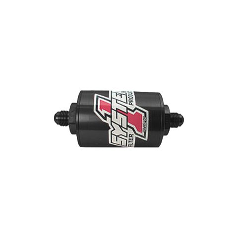 Fuel Filter - Pro-Street Billet - In-Line - 35 Micron - Stainless Element - 6 AN Male Inlet - 6 AN Male Outlet - Aluminum - Black Anodized - Each