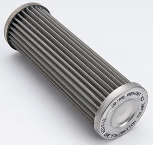 Oil Filter Element - 75 Micron Stainless Screen - System One Long Billet In-Line Filters - Each