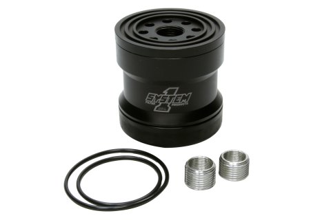 Oil Filter - Canister - Screw-On - 3.75 in Tall - 1-12 in Thread - 45 Micron Replaceable Element - Aluminum - Black Anodized - Universal - Each