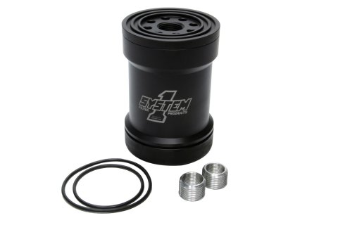 Oil Filter - Canister - Screw-On - 5.75 in Tall - 1-12 in Thread - 75 Micron Replaceable Element - Aluminum - Black Anodized - Universal - Each
