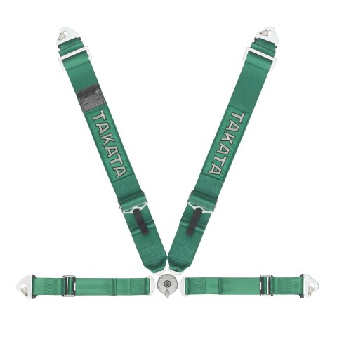 Harness - 4-Point - Race - Camlock - Pull Up Adjust - Clip-In - Individual Harness - Green - Kit