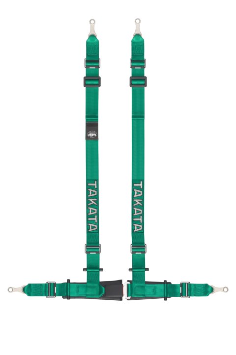 Harness - 4-Point - Drift II - Push Button - Pull Up Adjust - Bolt-In - Individual Harness - Green - Kit
