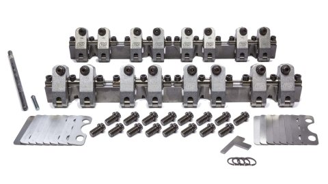 Rocker Arm - SportComp - Shaft Mount - 1.60 / 1.50 Ratio - Full Roller - Aluminum - Natural - Small Block Chevy - Kit