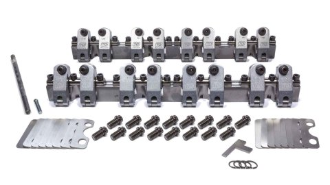 Rocker Arm - SportComp - Shaft Mount - 1.60 Ratio - 0.220 in Offset - Full Roller - Aluminum - Natural - Small Block Chevy - Kit