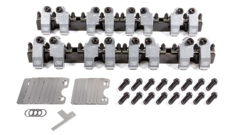 Rocker Arm - Shaft Mount - 1.60 / 1.55 Ratio - Full Roller - Aluminum - Natural - 18 Degree Layback Heads - Small Block Chevy - Kit