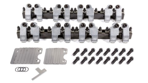Rocker Arm - Shaft Mount - 1.65/1.60 Ratio - Full Roller - Aluminum - Natural - 18 Degree Layback Heads - Small Block Chevy - Kit