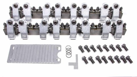 Rocker Arm - Shaft Mount - 1.65/1.55 Ratio - Full Roller - Aluminum - Natural - Brodix Track 1 Spec - Small Block Chevy - Kit
