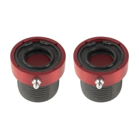 Axle Housing Seal - Outer - Bellows - 1.438 in OD - 0.813 in ID - Greaseable - Rubber / Aluminum - Red Anodized - Dana 30 / 44 - Pair