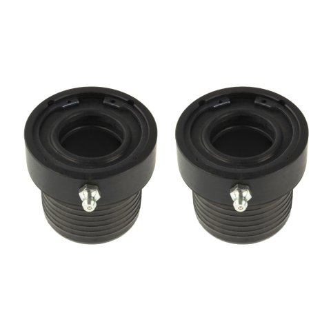 Axle Housing Seal - Outer - Bellows - 1.438 in OD - 0.813 in ID - Greaseable - Rubber / Aluminum - Black Anodized - Dana 30 / 44 - Pair